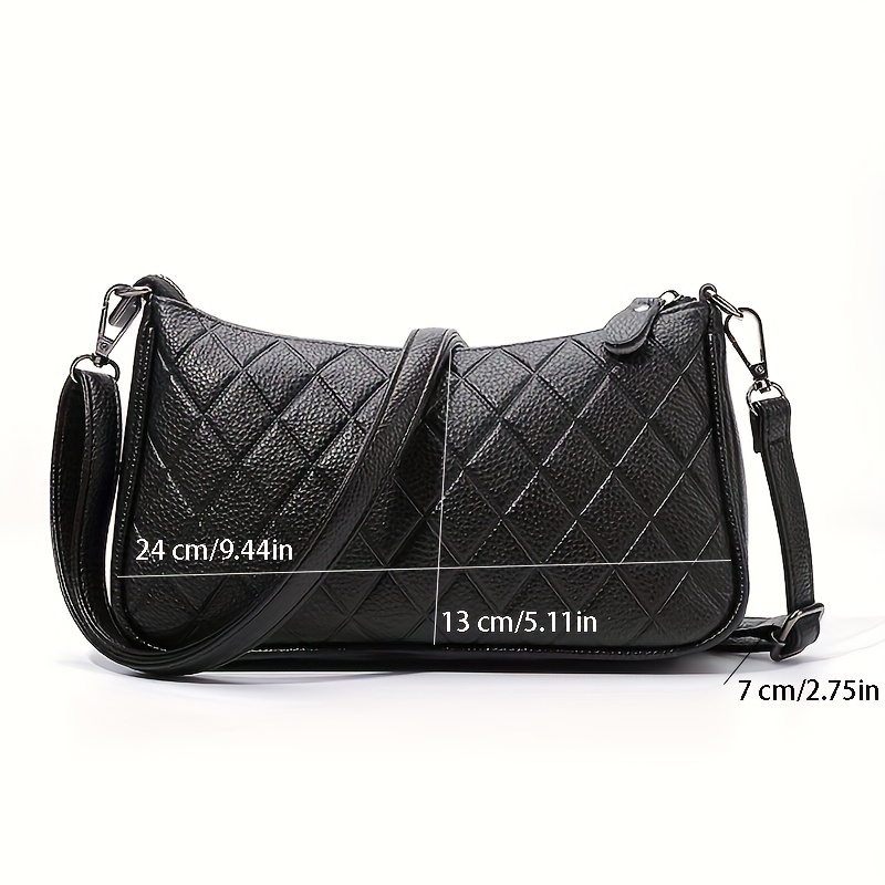 Minimalist Square Shoulder Bag, Zipper Crossbody Bag With