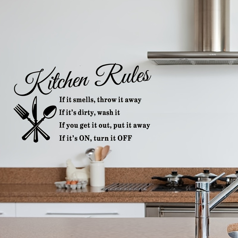 1 Set Letter Wall Sticker Regole Cucina Adesivi Murali - Temu