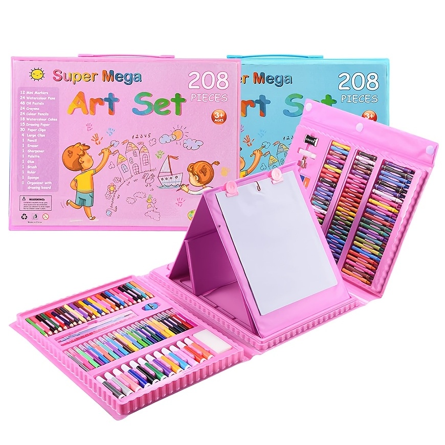 Kit de suministros de arte, 276 piezas de arte para niños, kits de arte,  kit de dibujo artístico con caja de caballete triple de doble cara con
