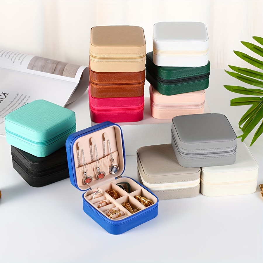 Travel Jewelry Storage Box For Women Pu Leather Small - Temu