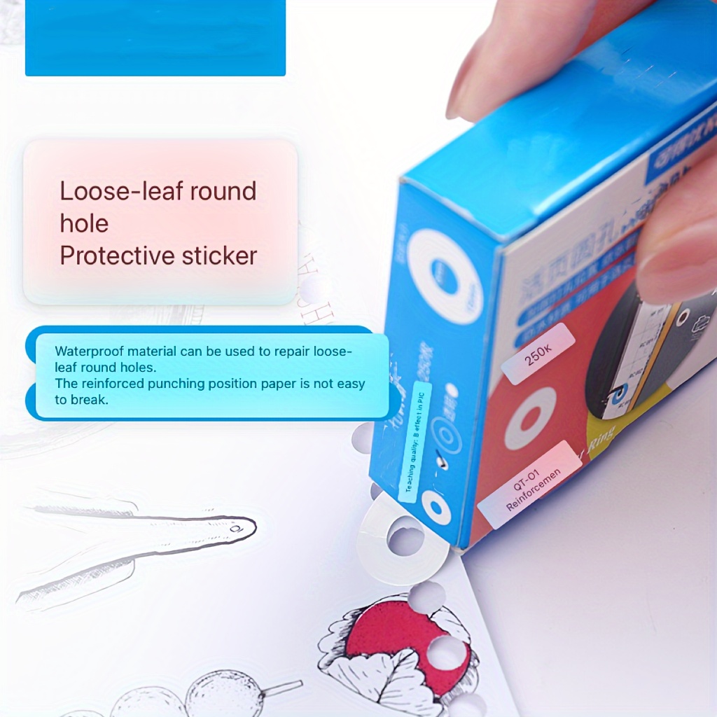 Punch Strengthening Stickers Loose leaf Book Punch Repair - Temu