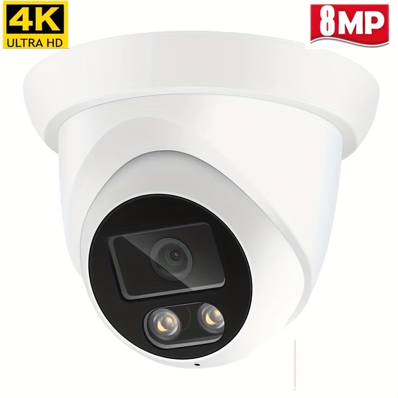 Compatible 8MP 4K Cámara IP POE Exterior H.265 Onvif Metal Interior Domo  CCTV Visión Nocturna Vigilancia 4MP De 103,59 €