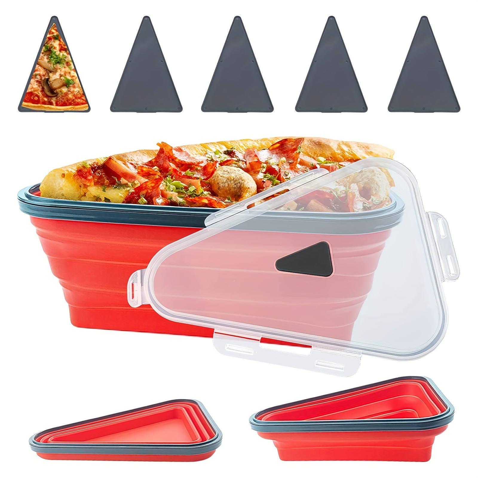 Reusable Pizza Storage Containers With 5 Microwaveable Plates Portable  Adjustable Pizza Containers Space Saving Silicone Pizza Containers For  Organizing Outdoor Outings And Picnics, Free Shipping For New Users