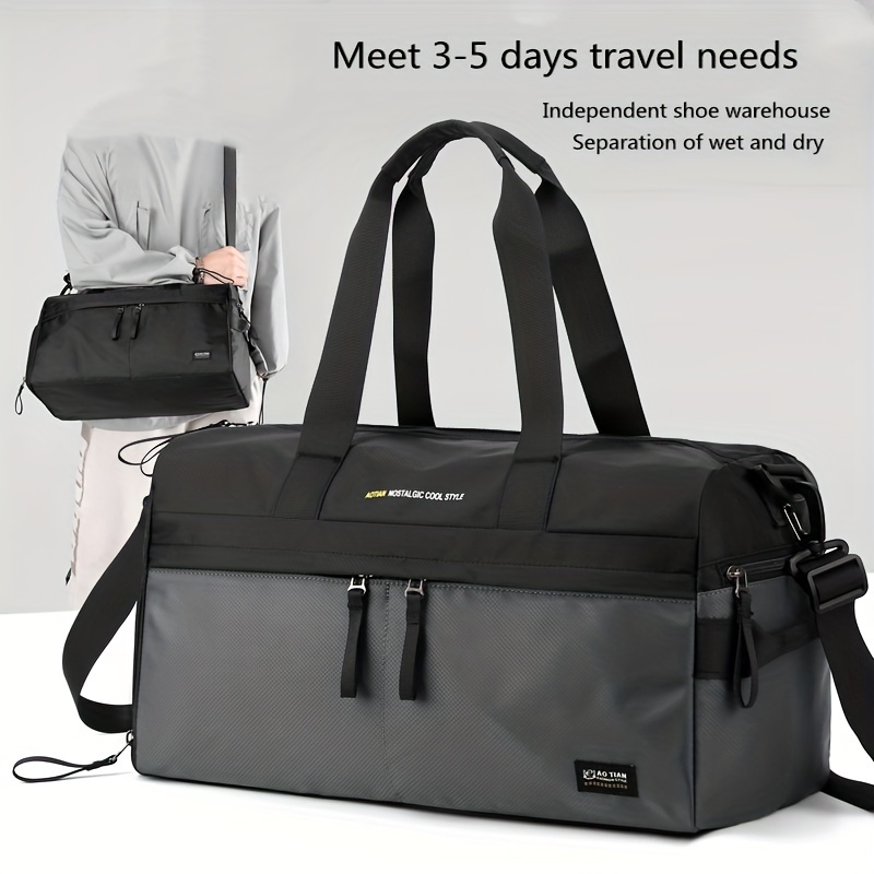 Large Capacity Gym Bag, Duffle Bag With Shoes Compartment & Dry Wet Pocket,  Checkered Pattern Travel Bag - Temu Slovakia
