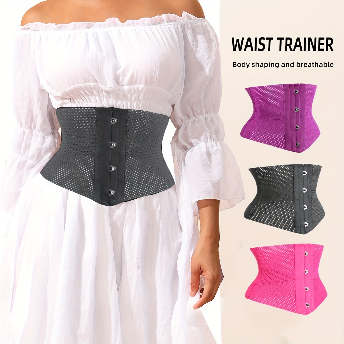 Waist Trainer Corset Belt Breathable Adjustable Buckle Waist - Temu
