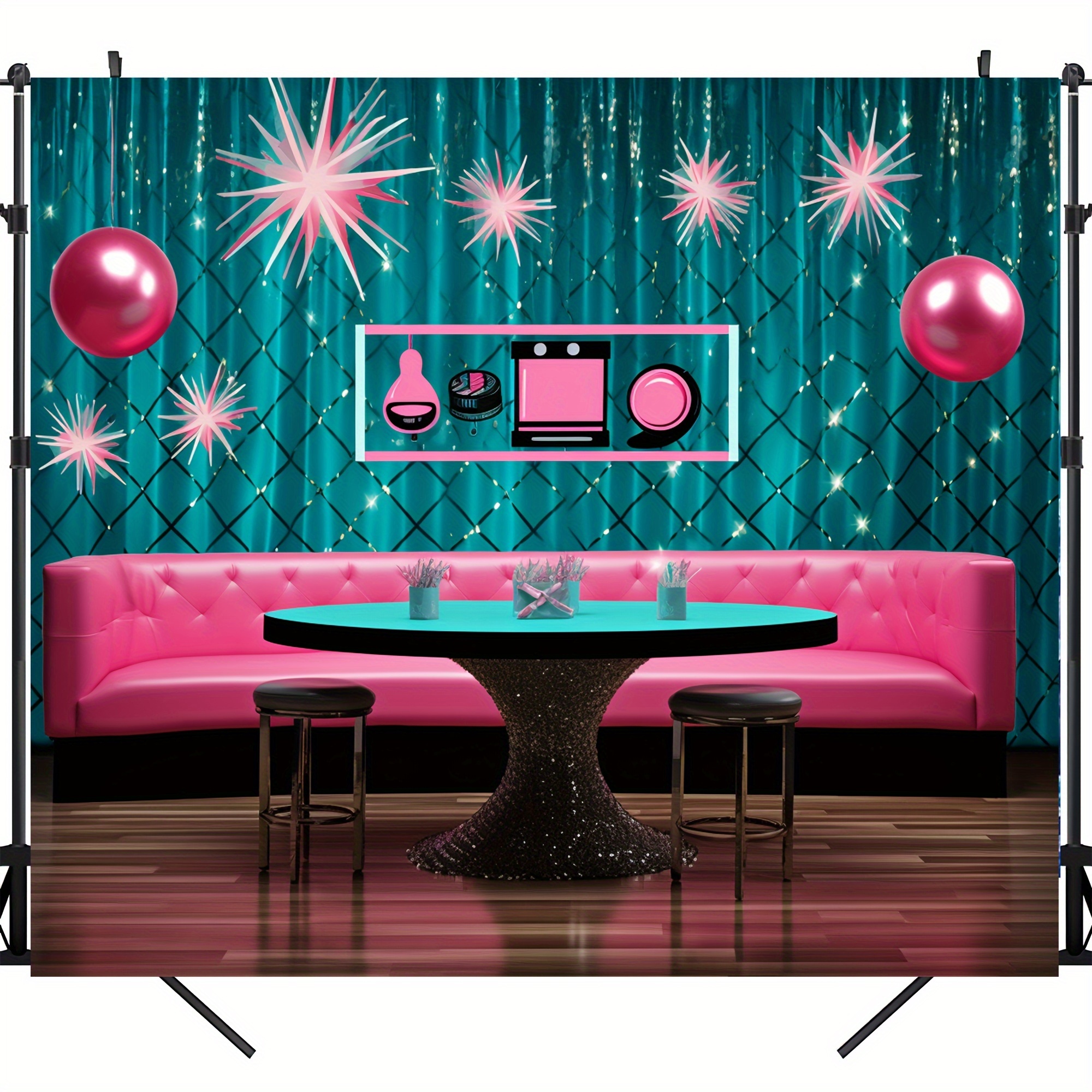 Back To The 50s Rock Party Background Decoration Let's Party - Temu