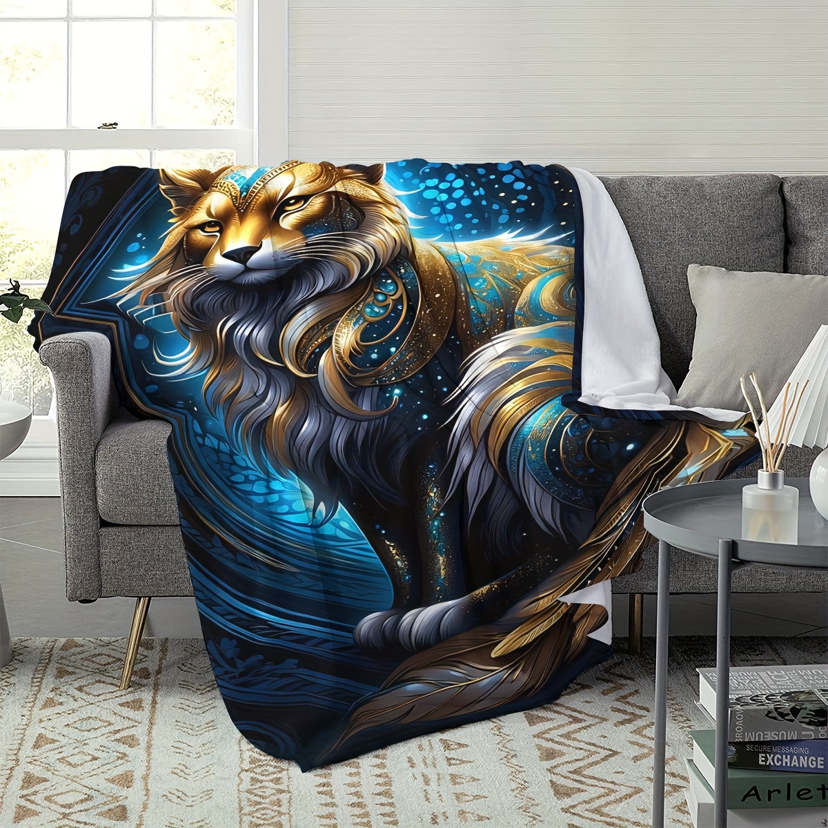 Luxury cat print blanket flannel blanket soft warm throw temu australia