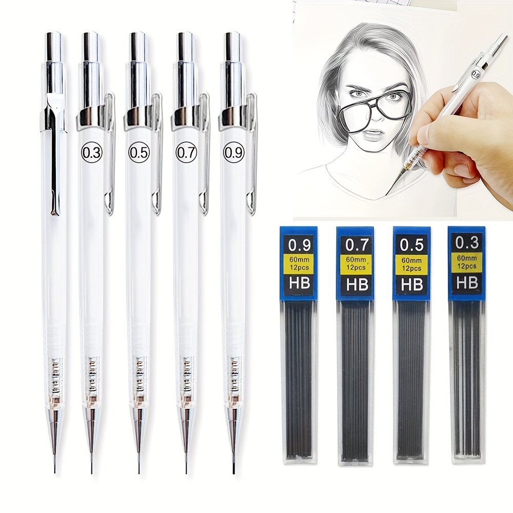 High Quality Mechanical Pencil Set White Mechanical Pencils - Temu