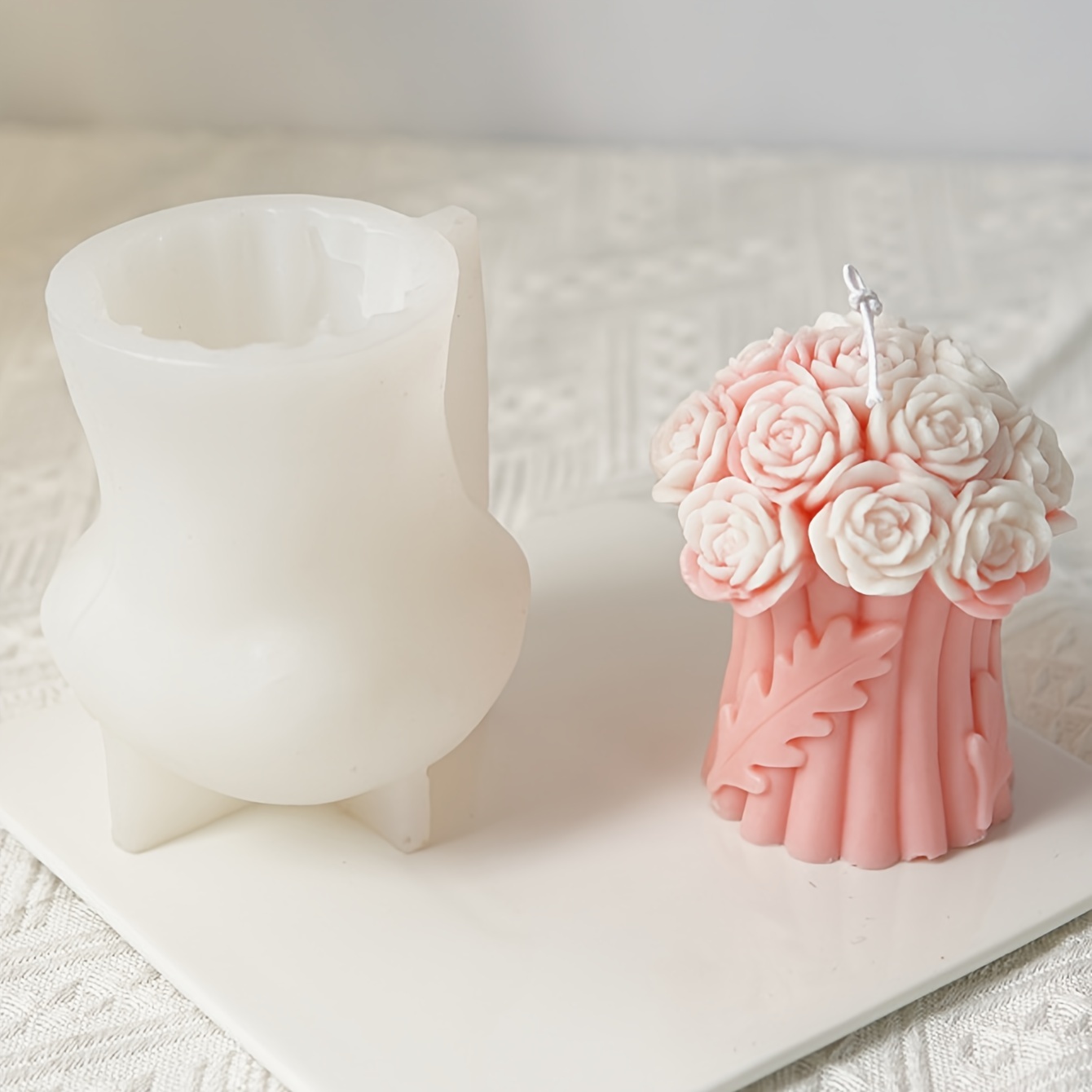 Rose Flower Shaped Silicone Mold 3d Fondant Mold For Diy - Temu