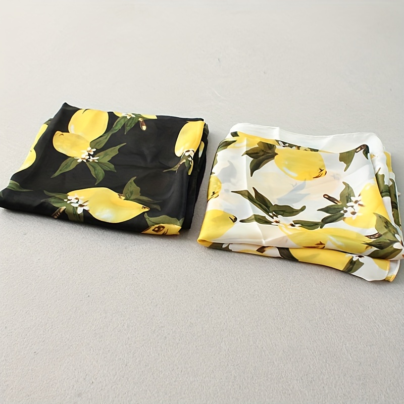 Lemon Print Scarf Boho Shawl Bandana
