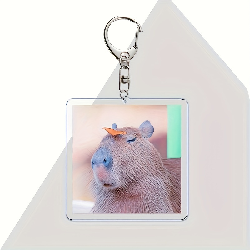 Cartoon Capybara Star Shaped Keychain Cute Animal Plush Key - Temu