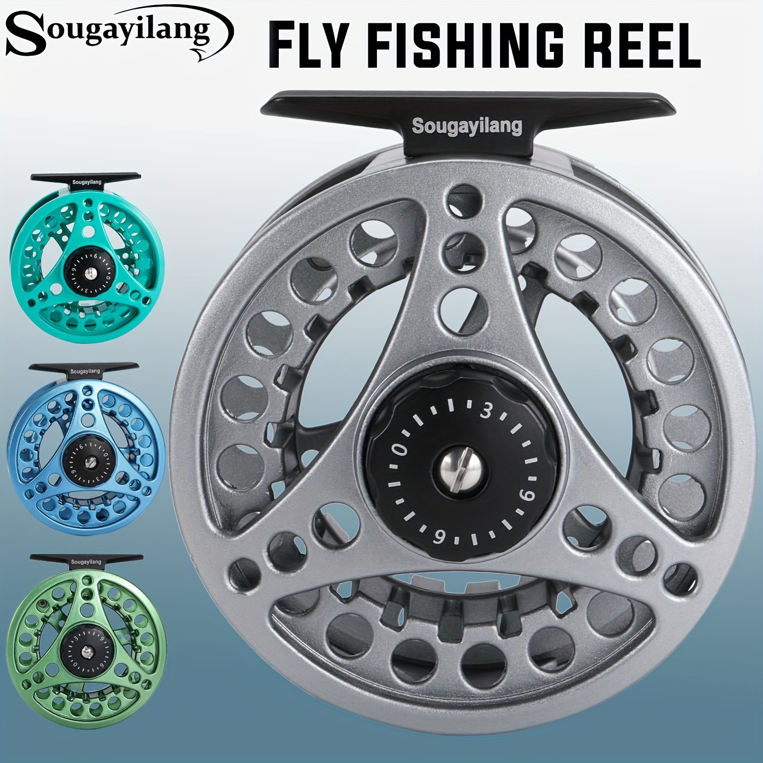 Sougayilang Fly Fishing Reel Large Arbor 2+1 BB With CNC-machined Aluminum Alloy Body And Spool In Fly Reel Sizes 7/8