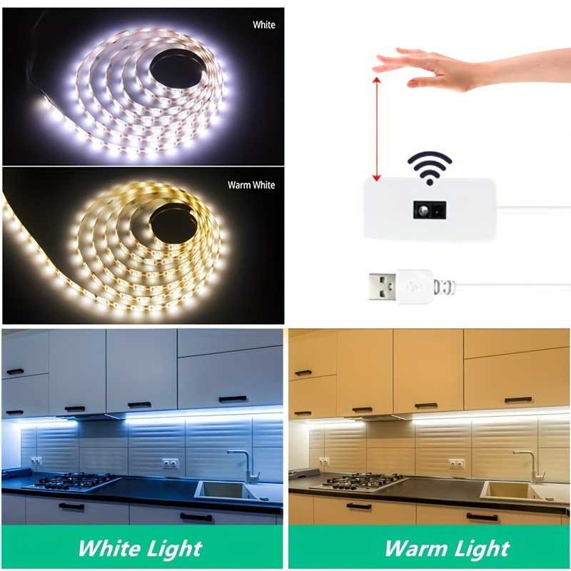 Hand Sweep Motion Sensor Kitchen LED Strip light USB 5V 1m-5m Smart Sensor  Switch lamp bedroom Cabinet closet home LED lighting