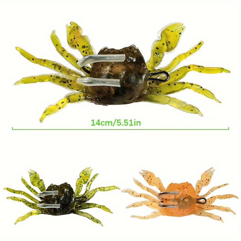 Fishing Soft Bait Crab, Artificial Crab with Pointed Hook, Fishing Lures, Crab  Lure, Simulation Soft Crab Lures, Fishing Crankbaits Bait Traps, Saltwater  Fish Tackle Accessory Tool, for Ice Fishing : : Sports