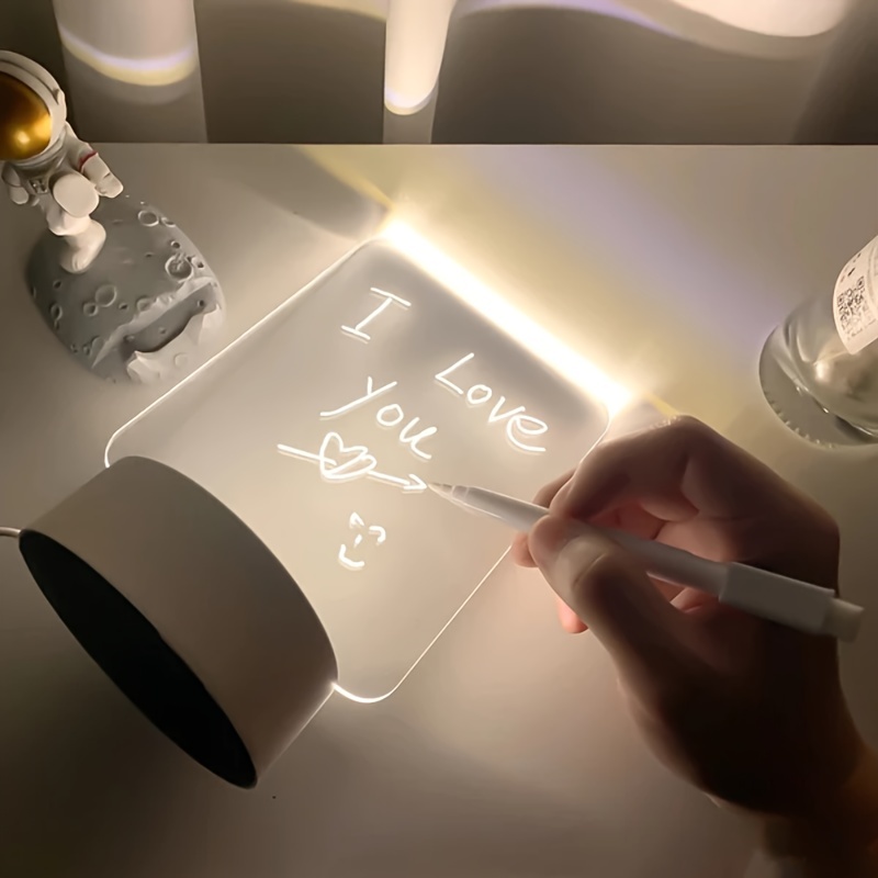 Warm White light/White light drawing board Led night light USB message board,  with 8 pens