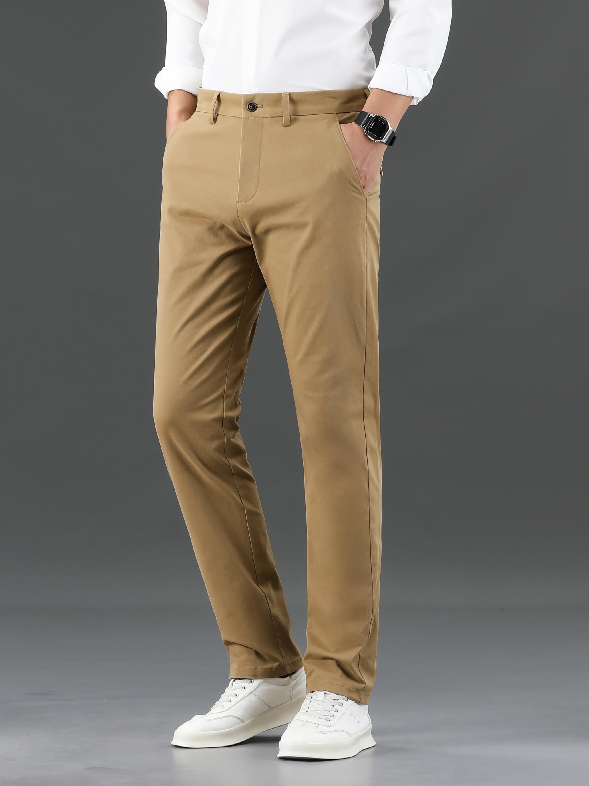 Pantalones De Negocios Casuales De Color Sólido Para Hombres