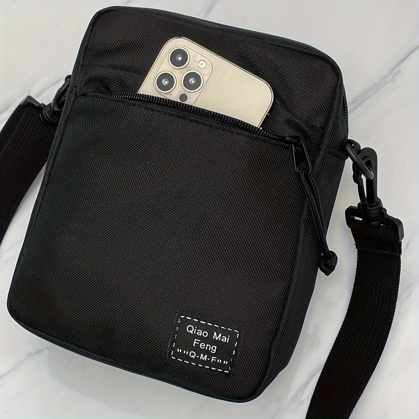 

Mini Nylon Crossbody Bag, Multi Zipper Square Bag, Casual Shoulder Bag For Outdoor Sport