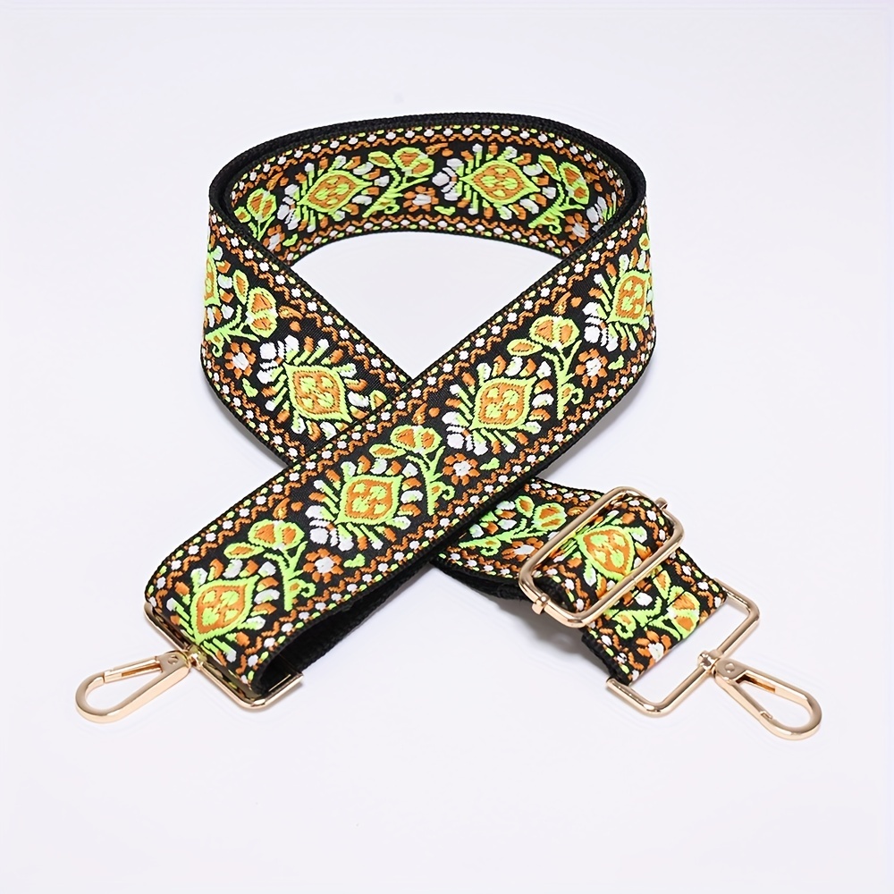 Jacquard Embroidery Adjustable Purse Strap Wide Nylon Belt