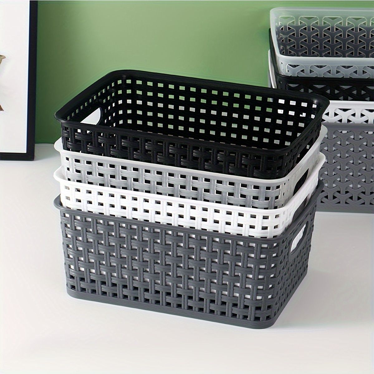 

4pcs Storage Basket, Simple Storage Basket, Clothes Storage Basket, Home, Kitchen And Office Storage Basket