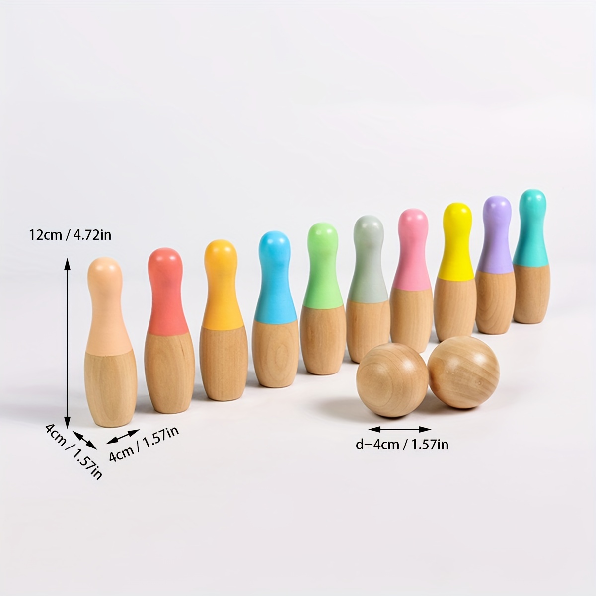 Realistic Wooden Desktop Bowling Game Toy - An Interactive Parent-child Toy For Boys and Girls!