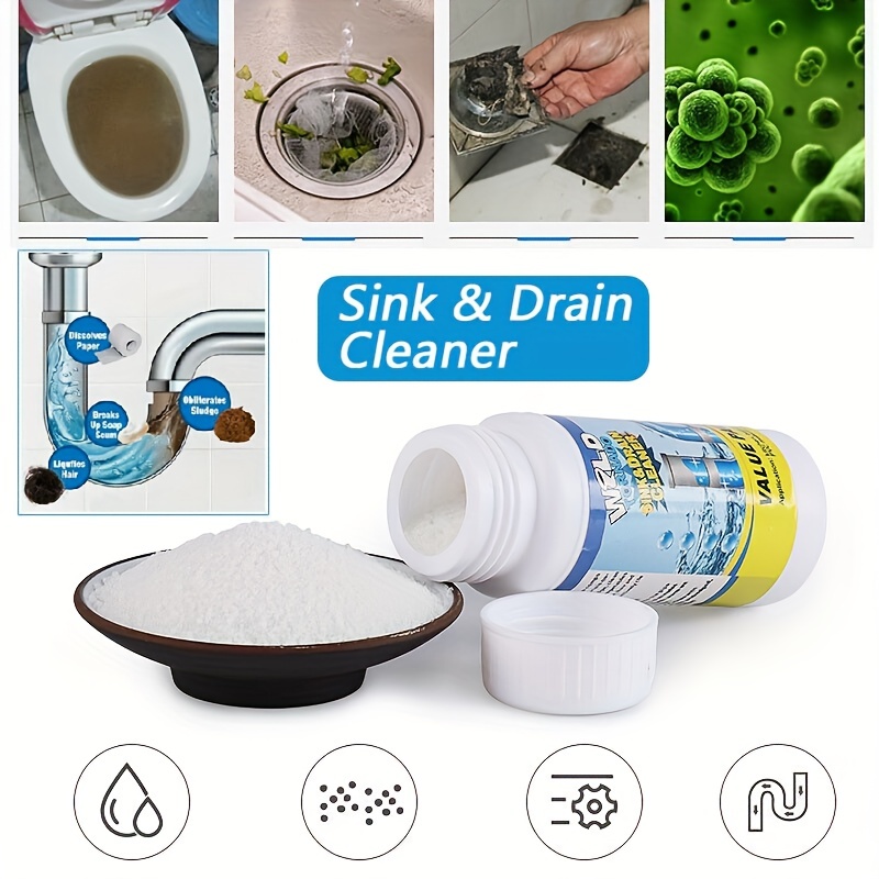 Powerful Pipe Dredging Agent,sink And Drain Pipe Dredging Powder Pipe  Dredge Agent, All Around Drain Cleaner For Kitchen Toilet Pipeline Quick  Cleanin