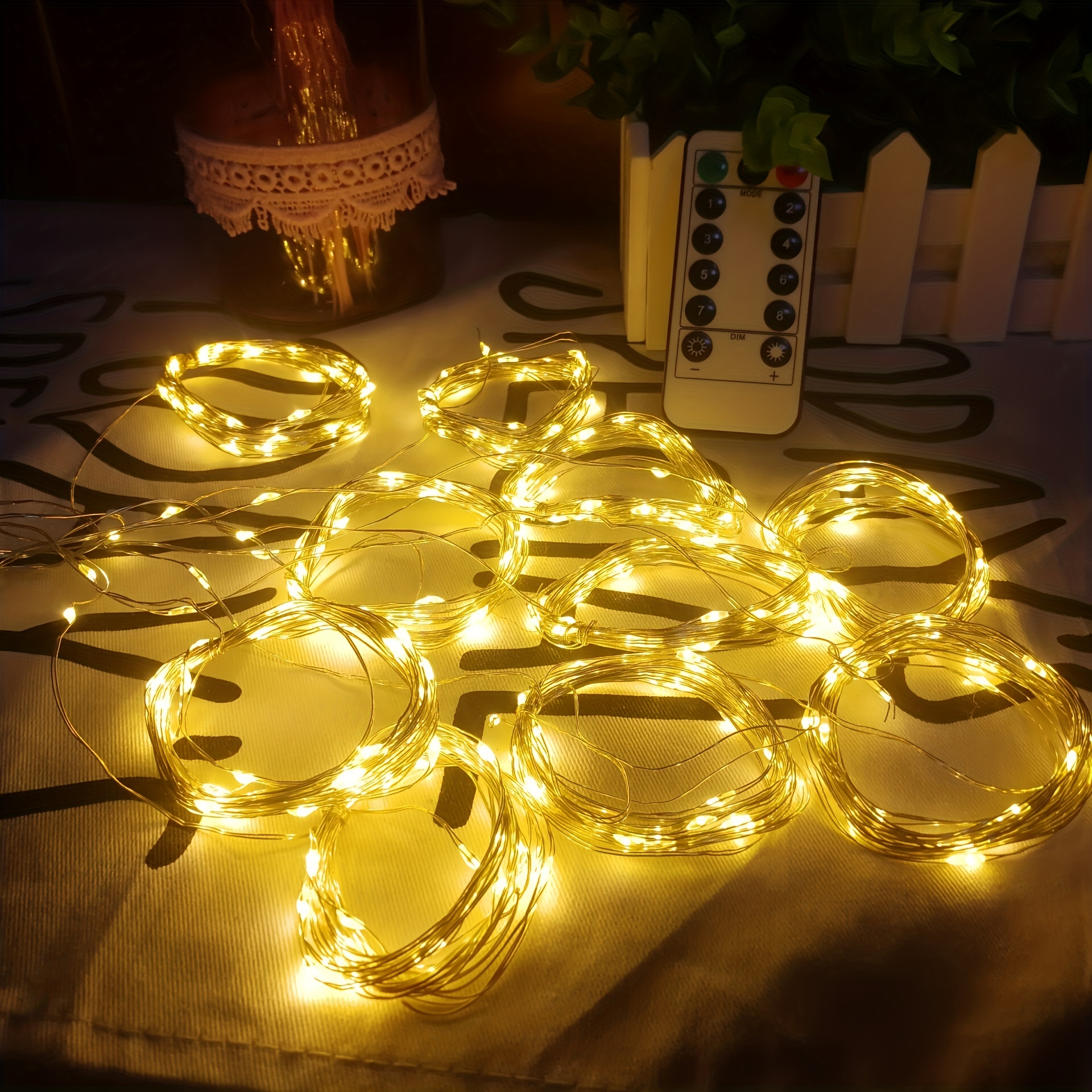ikasus Plumes Rideau Lumières,300 LED Plumes Fée Guirlande Lumineuse avec 8  Modes de Lumière USB Télécommande Romantique,pour Décoration Intérieur