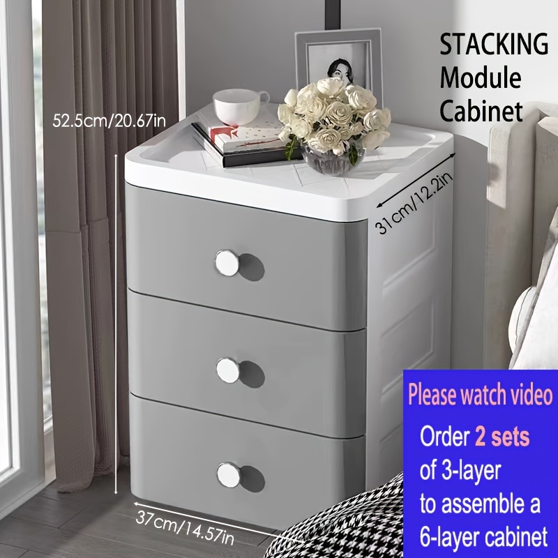 Stackable Clothes Storage Box Heavy Duty Plastic Storage Cabinet w/5  Drawers 
