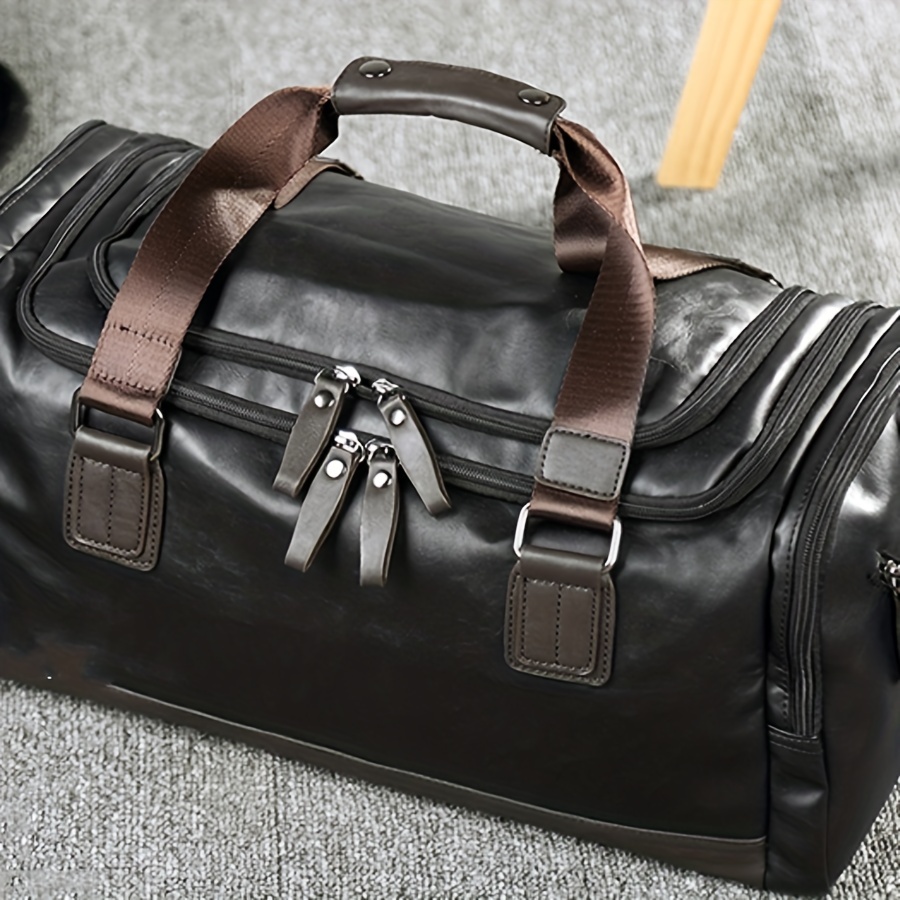 Mens Overnight Weekender Bag Large Capacity Textured Luggage