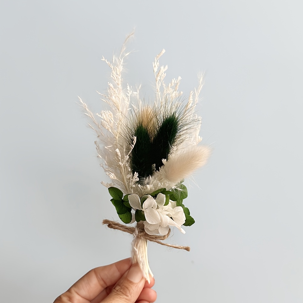 Juego de ramo de flores secas Caja con botella Flor eterna Flor seca  natural Flor de palo hecha a mano Estilo nórdico Decoración del hogar  Decoración