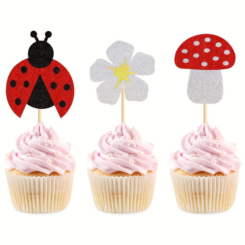 Ladybug ONE Cake Topper, Cute As A Bug Girl 1st Birthday Garden Party  Decoration