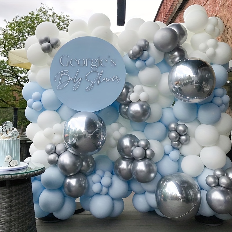 Kit Arche Ballon Argent Blanc Gris, 116pcs Métallique Argenté Guirlande de  Ballon avec Confetti Argenté pour Anniversaire Garçon Fille, Mariage,  Fiançailles, Baby Shower, Baptême, Décoration de Fête : : Cuisine  et Maison