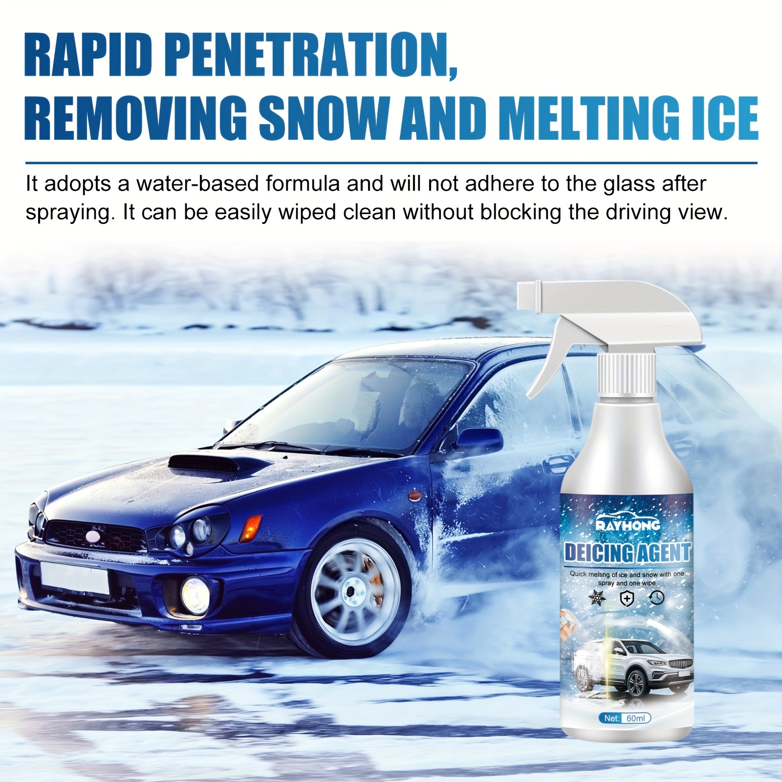 Car Ice Melting Snow Remover Winter Car Glass Fast Ice - Temu
