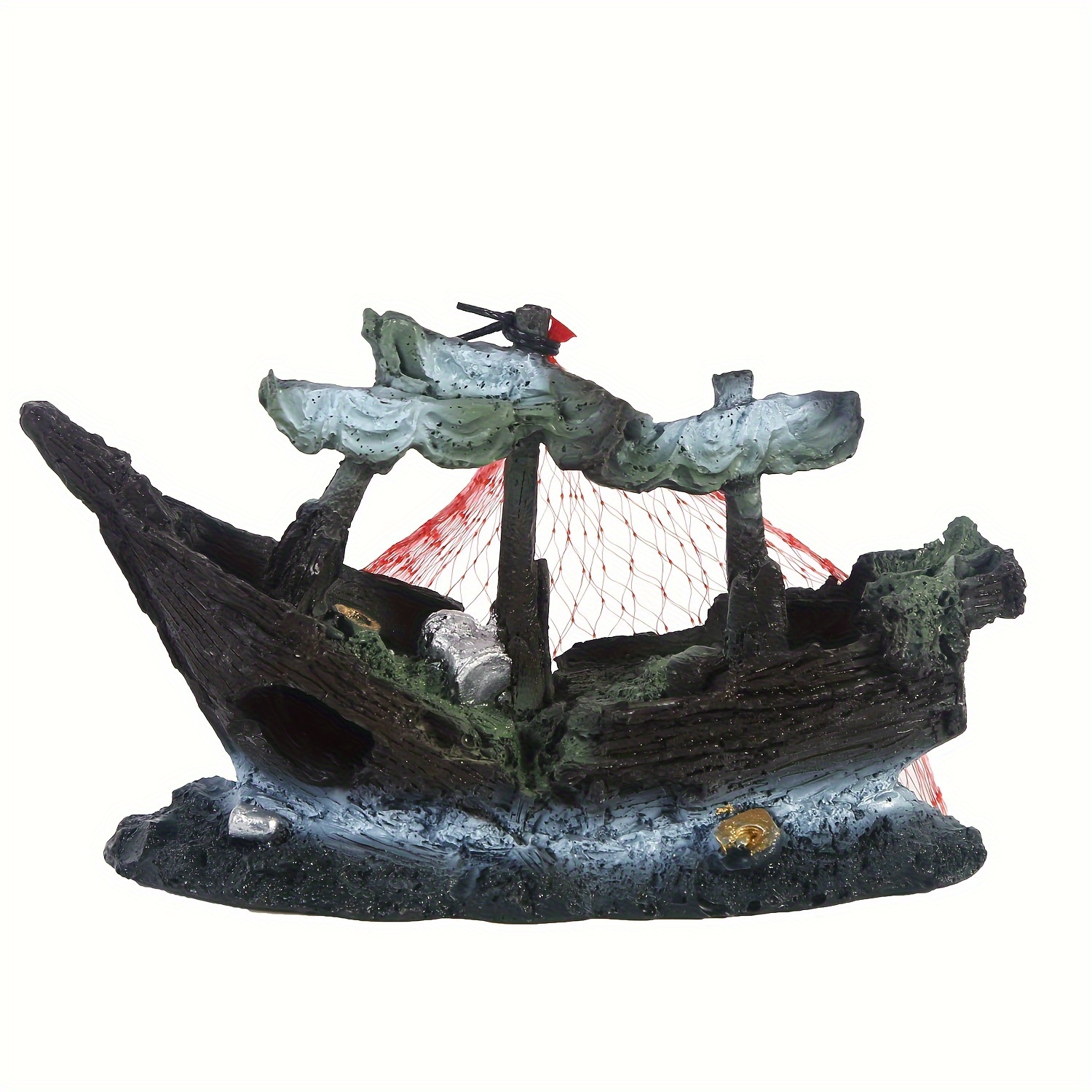 Aquarium Fish Tank Landscape Pirate Ship Wreck Ship Decor Resin