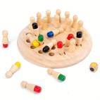 wooden memory chess montessori games color match puzzle board kids educational toys for children with box
