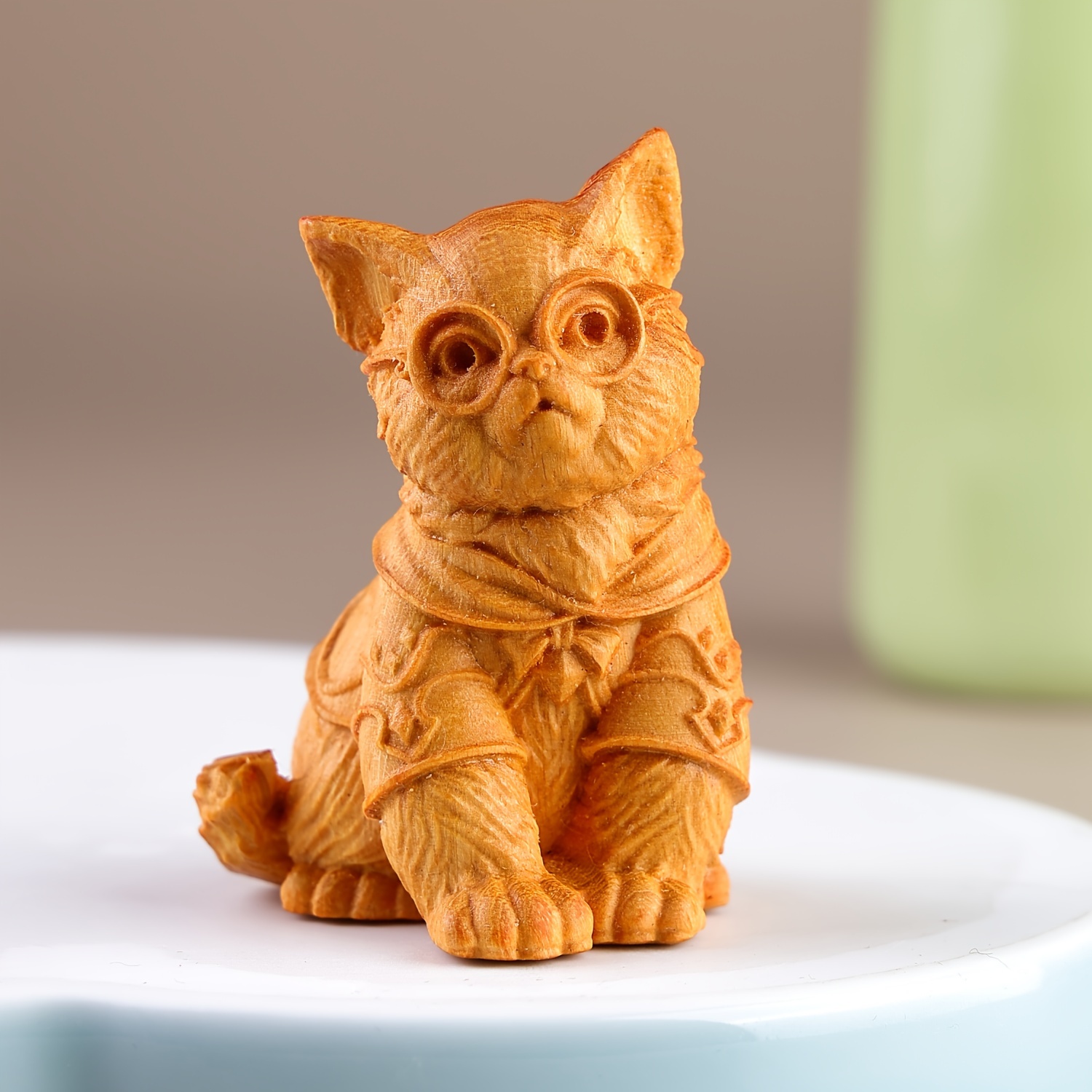 Boxwood Carving Cat With Modern Childlike, Cute And Simple, Arrogant And  Wealthy Little Cat Handle, Play With Animal Ornaments On The Go, Home Decor  - Temu United Kingdom