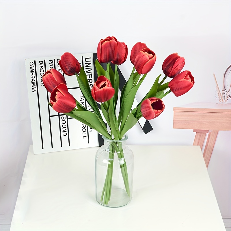 12 Tulipani Fiori finti Simulazione Fiori Decorazione di nozze Ornamenti  Scandinavo Vento Simulazione Pianta