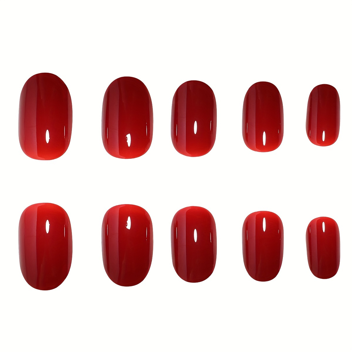 24pcs mid length oval shape press on nails solid color fake nail full cover nails for women details 10