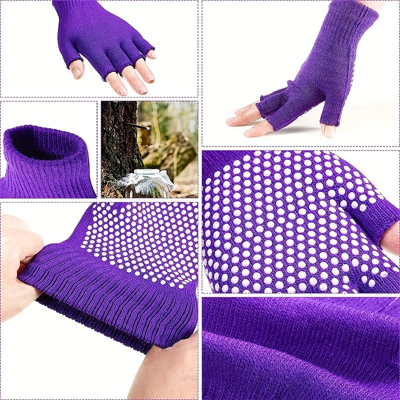 Yoga Half Finger Gloves Non slip Solid Color Fingerless - Temu