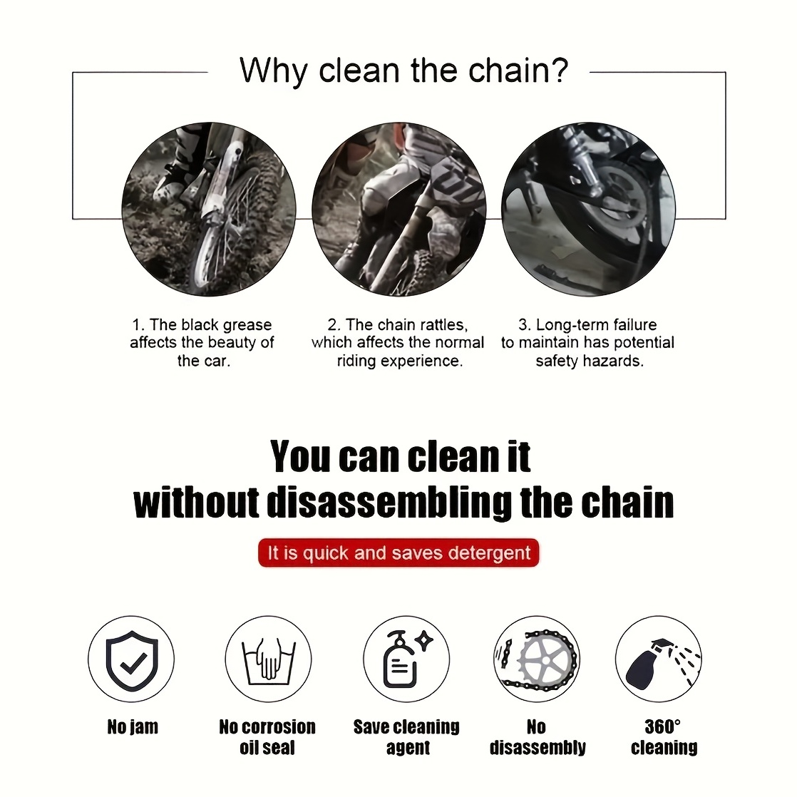 Keep Your Motorcycle And Bicycle Chains Clean And Well - Temu