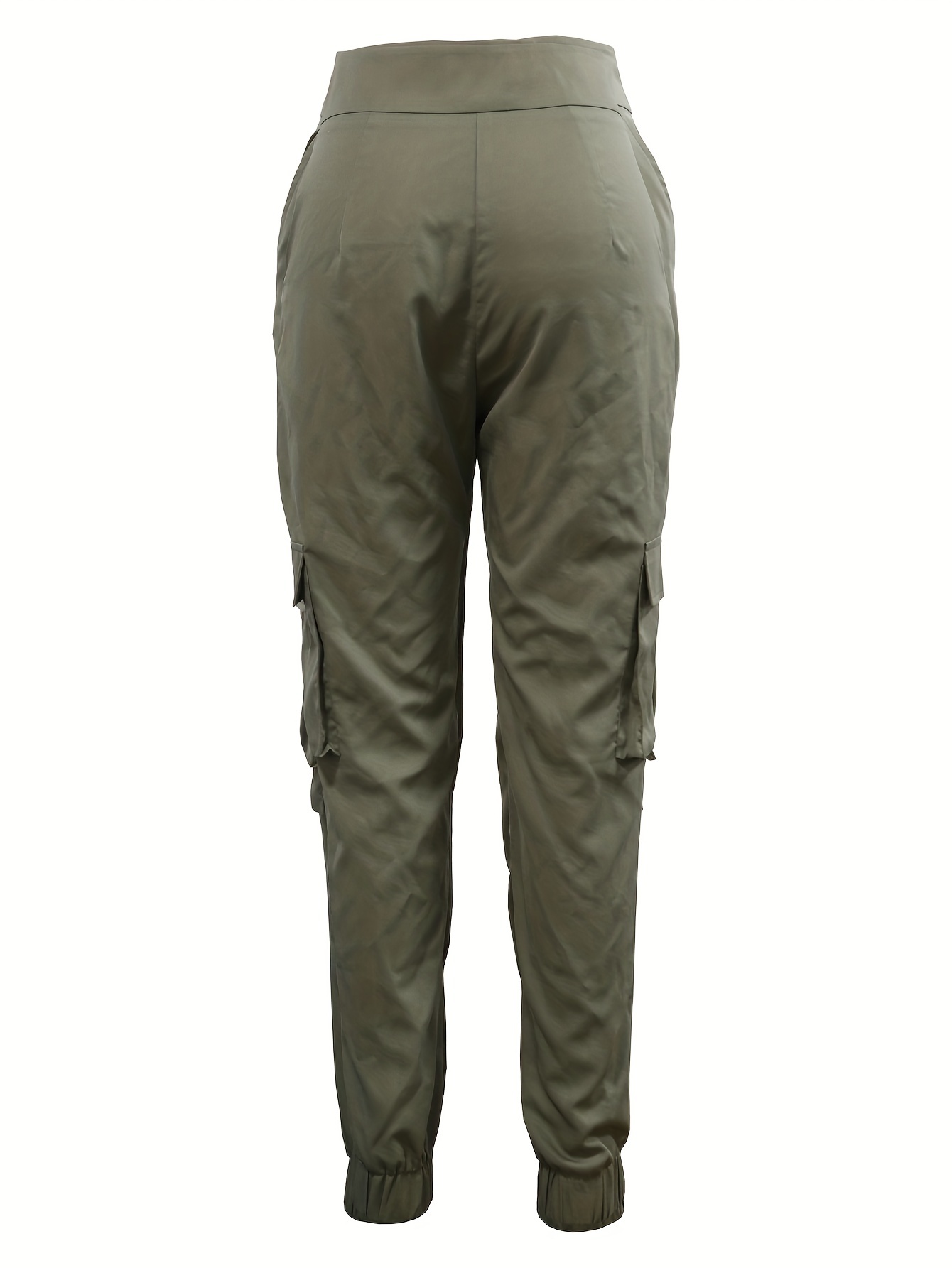 Pantalones Cargo Jogger Bolsillo Solapa Sólida Pantalones - Temu