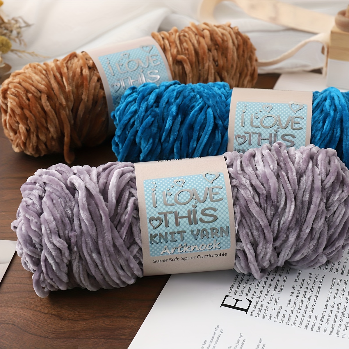 1pcs Baby Plush Yarn Soft Yarn for Knitting DIY Polyester Velvet Yarn  Accessories 1 Skein 100g 130M (Color : 06)