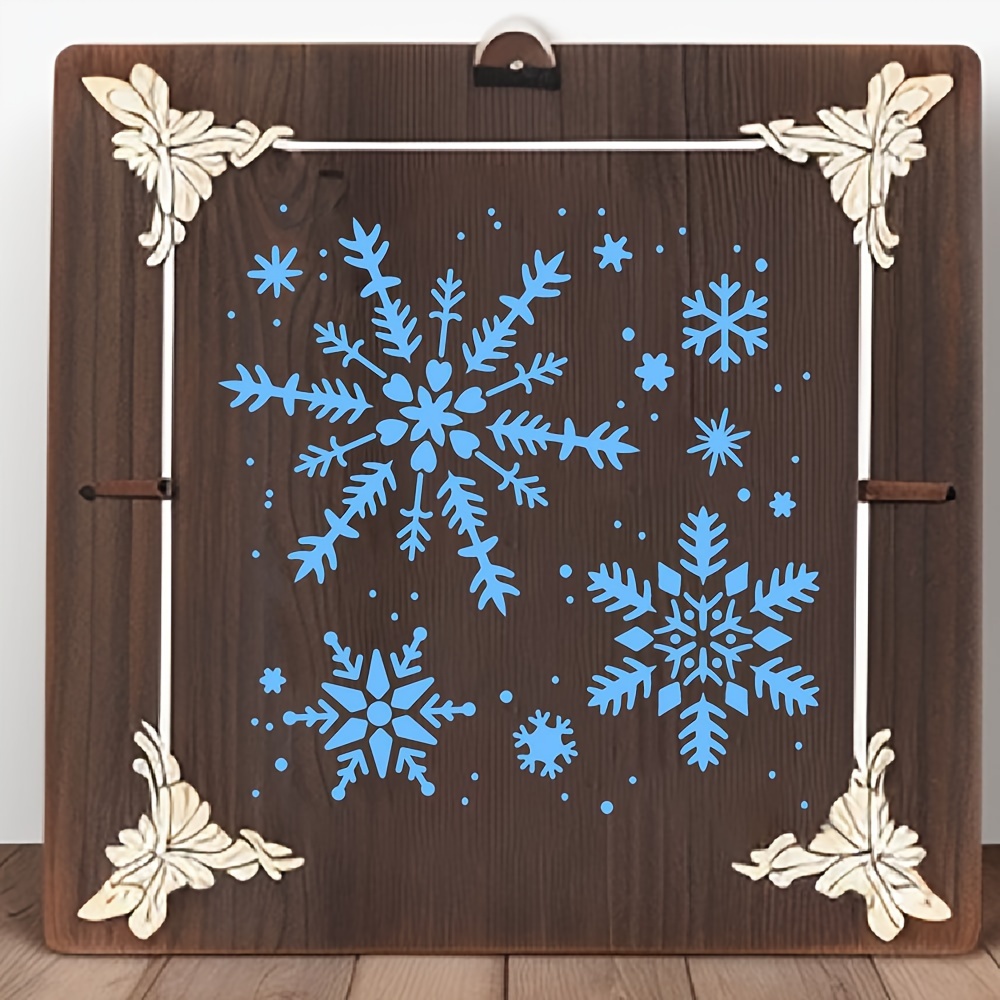 Snowflake Stencil, Winter scene stencil - Posh Chalk