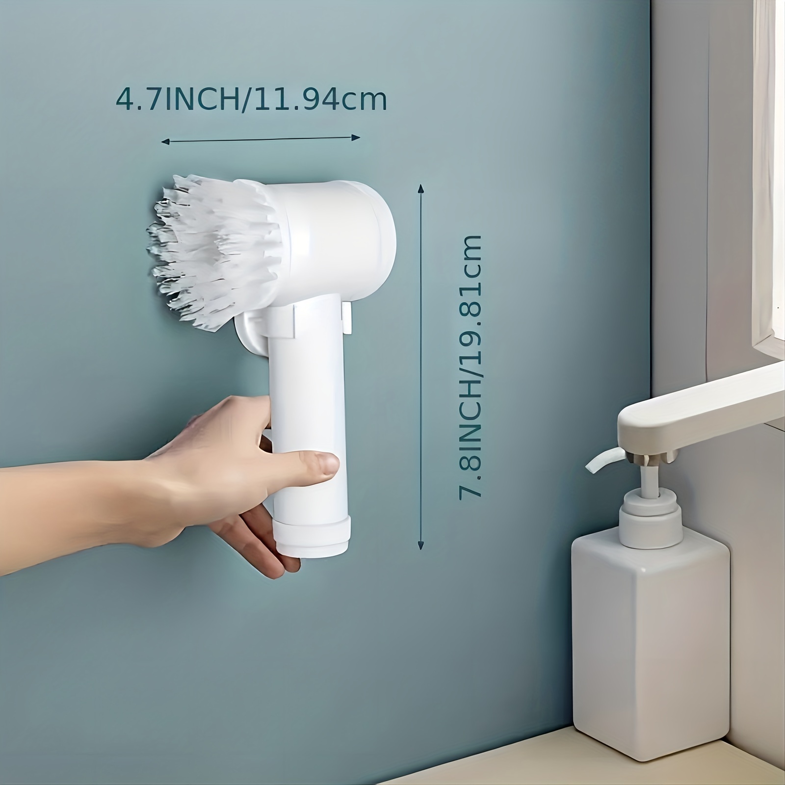 Scrub Brush With Soap Dispenser For Kitchen, Walls, Shower, Tile