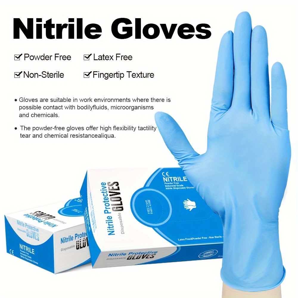 Guantes desechables de nitrilo para examen, de 3 mil, guantes de nitrilo  negro, desechables, sin látex, para médicos, cocina y esteticista, guantes  de