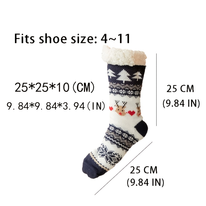 1pair Women's Solid Color Thickened & Fleece-lined Mid-calf Socks For Cold  Weather, Versatile Indoor Floor Socks