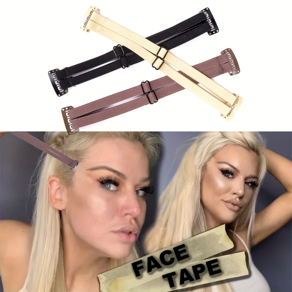 Stretching Straps For Lift Eyes And Eyebrowns Adjustable Elastic Band For  Face Lift Hair Band With Clip Anti Wrinkle Face Tape - AliExpress