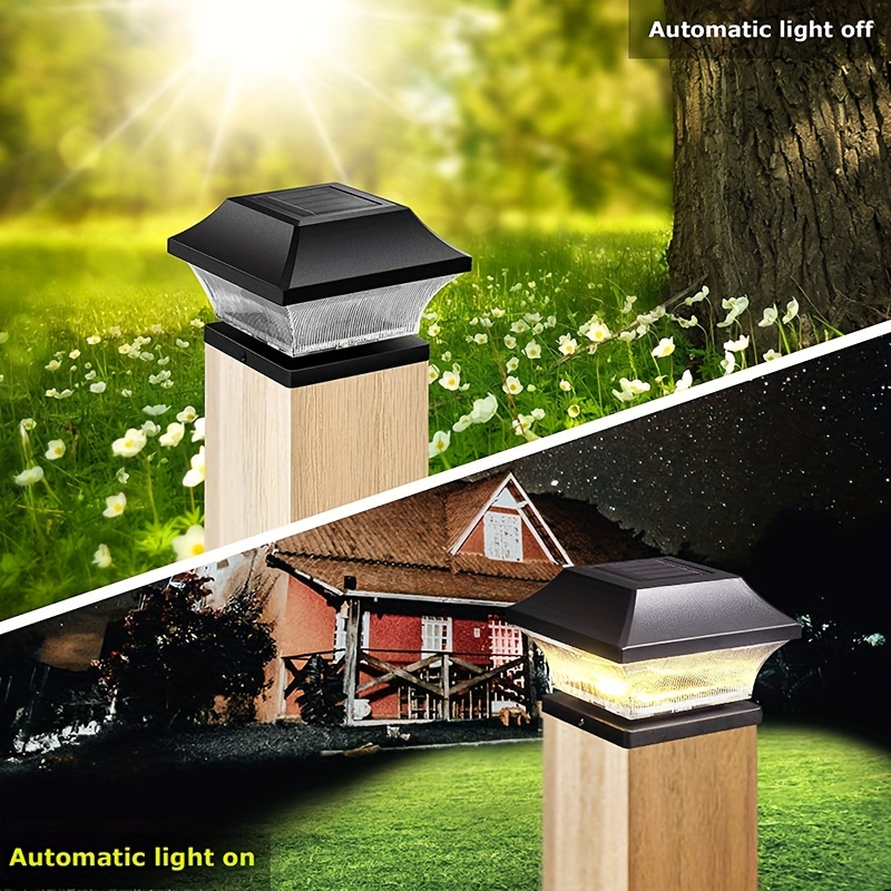 Luz solar poste llama, cubierta exterior valla poste tapa superior luz LED  parpadeo 7445002734776
