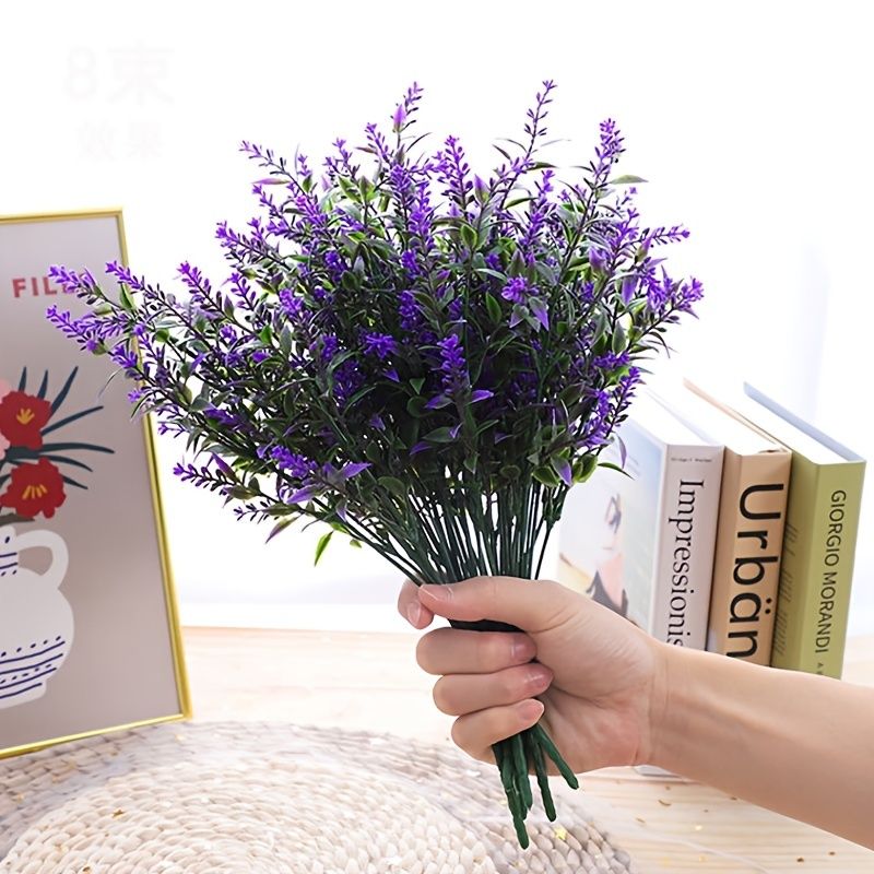 1 Bunch Artificial Flower, Plastic Lavender, Fake Plant, Home Garden  Decoration, Bridal Bouquet Photography Props | Save More With Clearance  Deals | Temu
