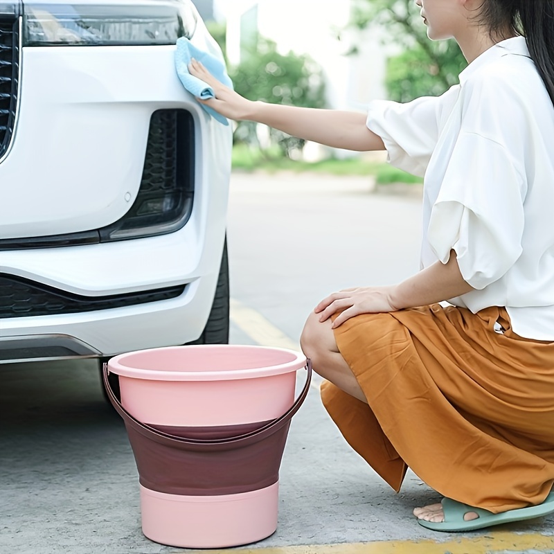Collapsible Plastic Bucket With Wheels For House Cleaning - Temu