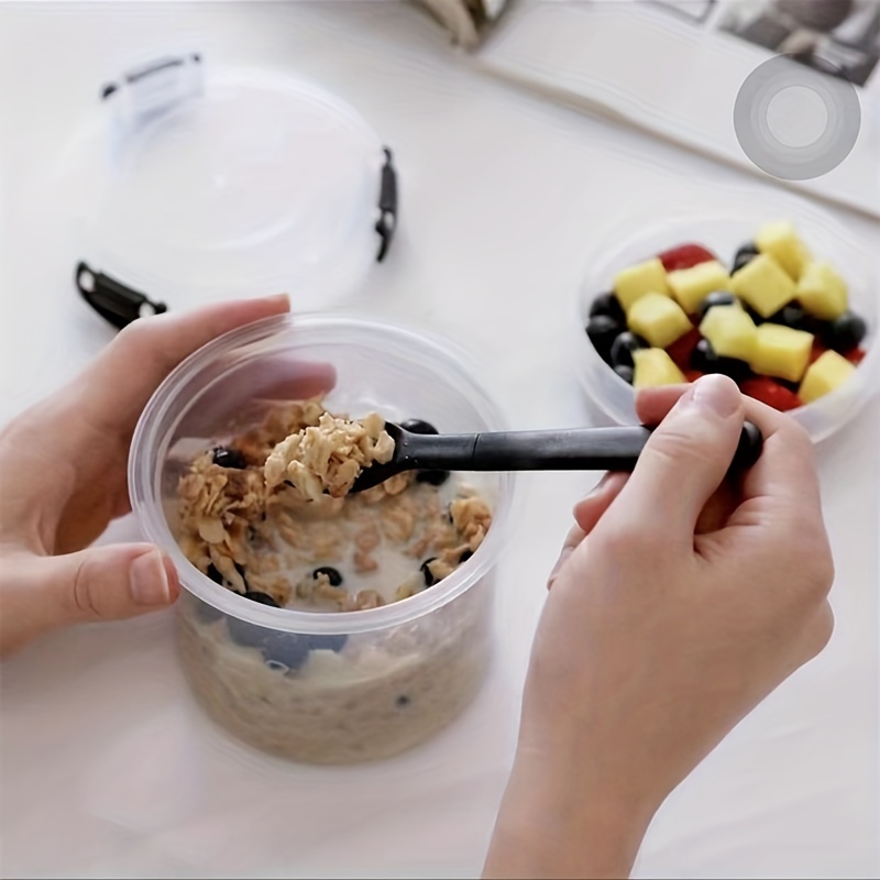 Salad Cup Overnight Oatmeal Cup With Lid And Spoon Sealing Portable  Breakfast Cup Yogurt Cereal Jar Soybean Milk Milk Cup - Temu